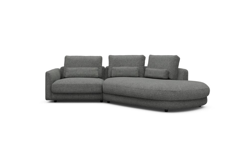 Vivole Modular Sofa - 5A - 295 x 167 cm - 1,5 Seater + 45 deg Open-edd - 868 Vanora Warm Grey