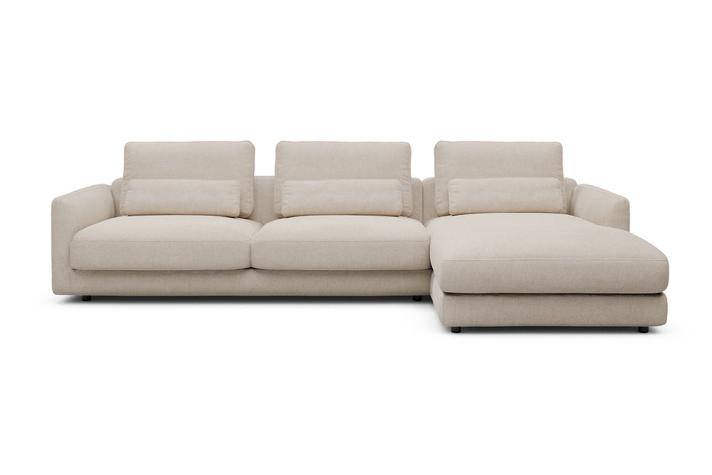 Vivole Modular Sofa - 60 - 323 x 171 cm - 3 Seater + Chaise - 410 Esina Almond Beige