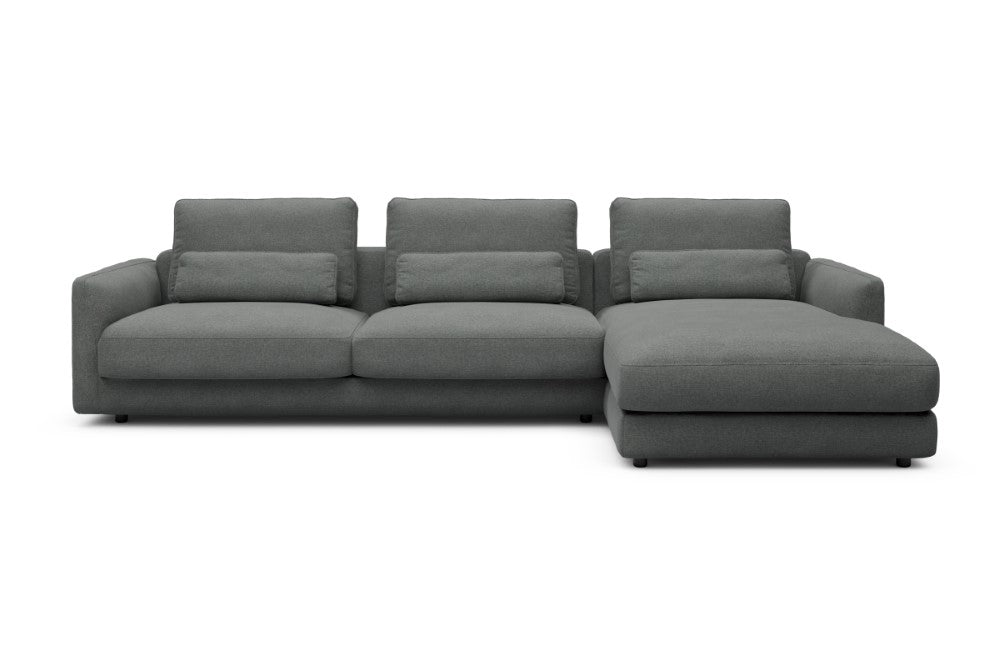 Vivole Modular Sofa - 60 - 323 x 171 cm - 3 Seater + Chaise - 440 Satya Steel Grey