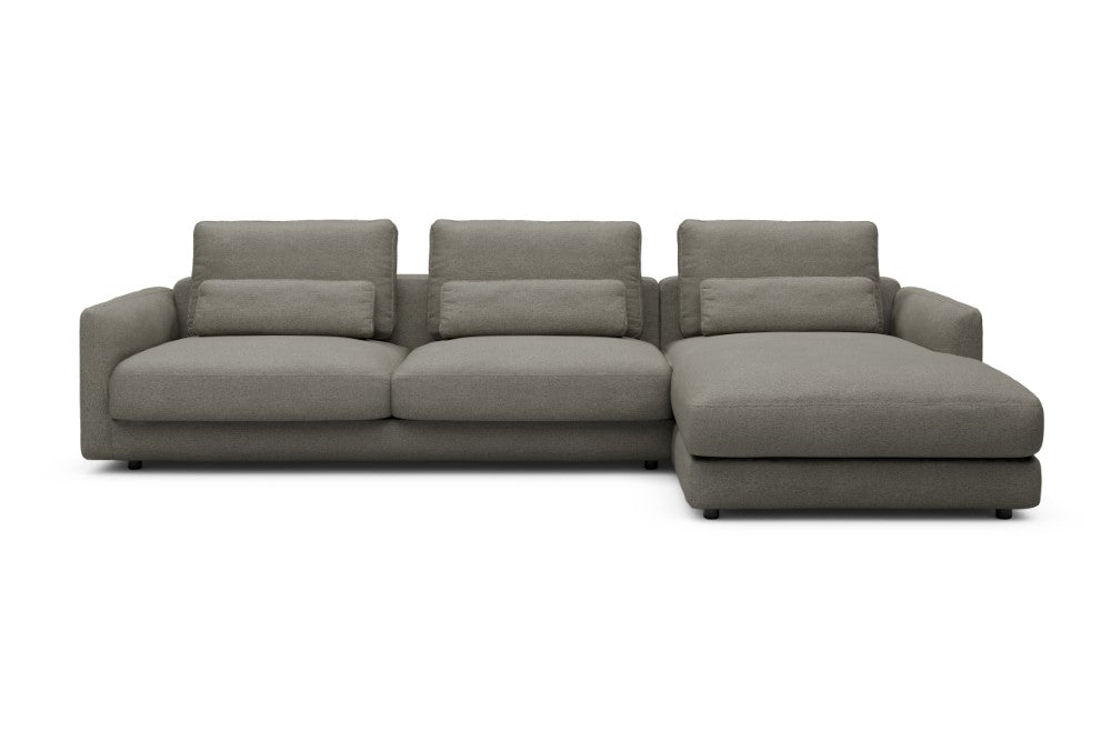 Vivole Modular Sofa - 60 - 323 x 171 cm - 3 Seater + Chaise - 486 Denari Warm Grey