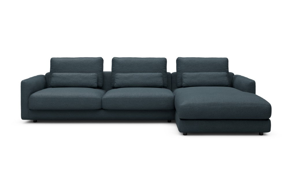 Vivole Modular Sofa - 60 - 323 x 171 cm - 3 Seater + Chaise - 489 Denari Royal Blue