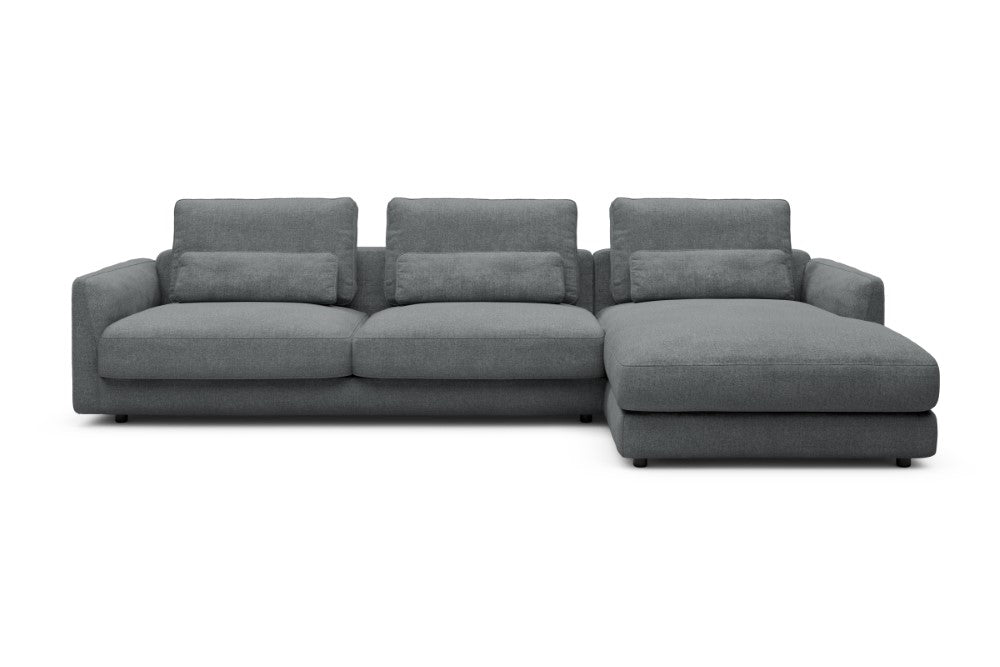 Vivole Modular Sofa - 60 - 323 x 171 cm - 3 Seater + Chaise - 495 Casone Gravel Grey
