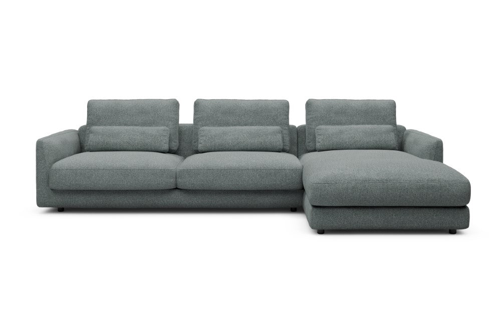 Vivole Modular Sofa - 60 - 323 x 171 cm - 3 Seater + Chaise - 499 Casone Light mixed Green