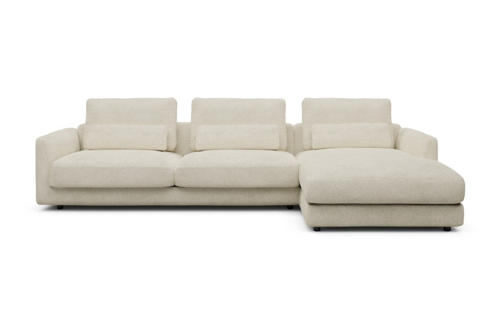 Vivole Modular Sofa - 60 - 323 x 171 cm - 3 Seater + Chaise - 531 Bouclé Off White