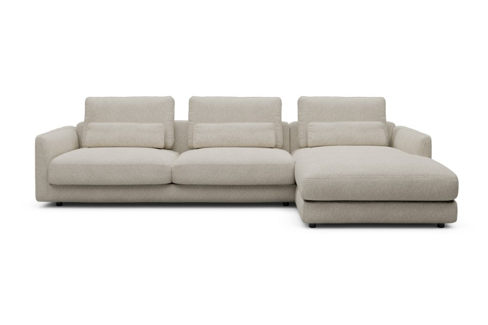 Vivole Modular Sofa - 60 - 323 x 171 cm - 3 Seater + Chaise - 584 Argus Natural