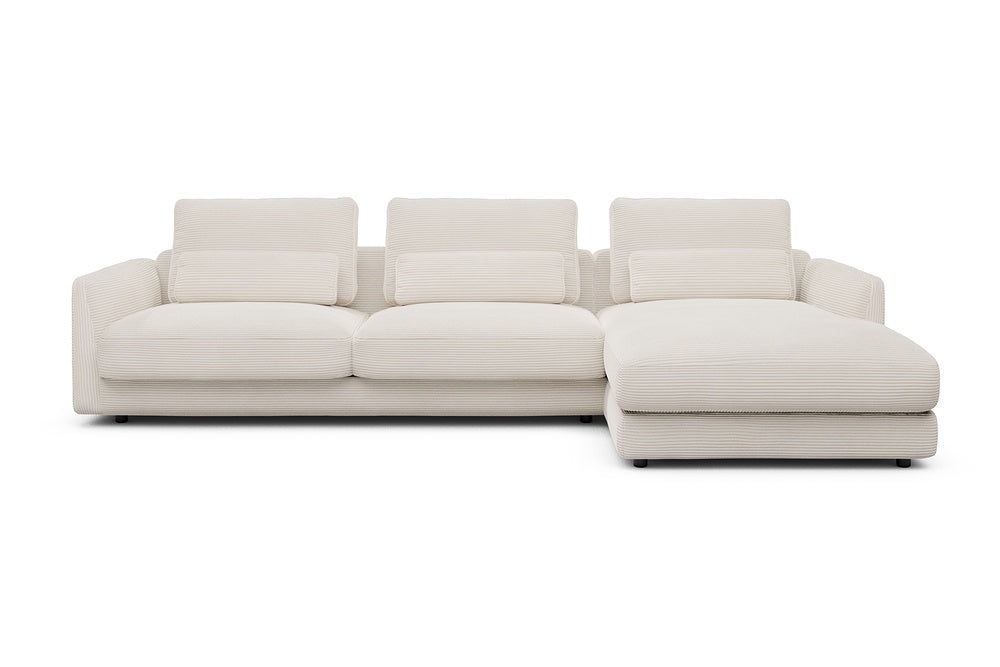 Vivole Modular Sofa - 60 - 323 x 171 cm - 3 Seater + Chaise - 594 Corduroy Ivory