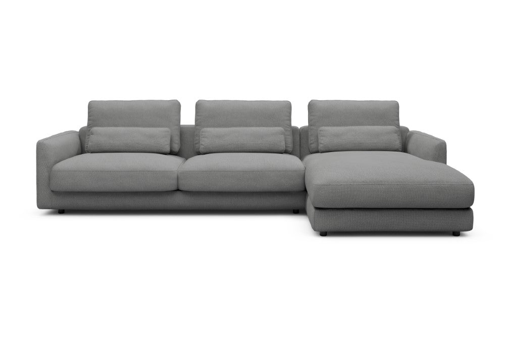 Vivole Modular Sofa - 60 - 323 x 171 cm - 3 Seater + Chaise - 764 Cura Sand Grey