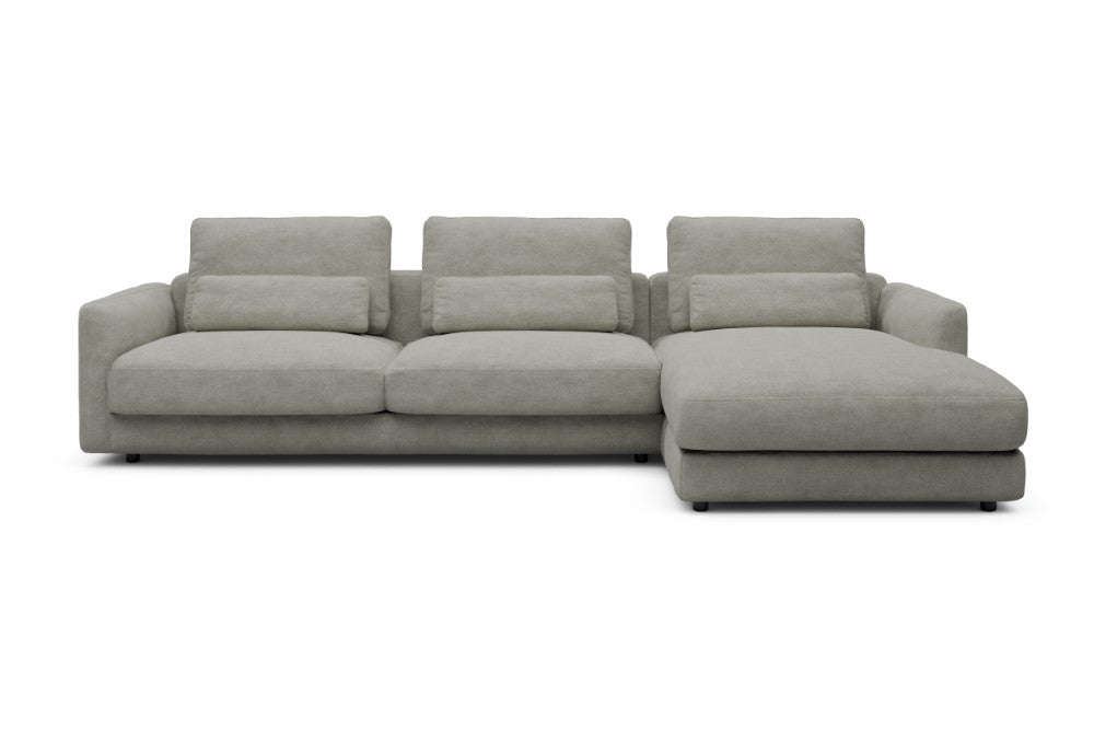 Vivole Modular Sofa - 60 - 323 x 171 cm - 3 Seater + Chaise - 773 Carreno Moon Stone White