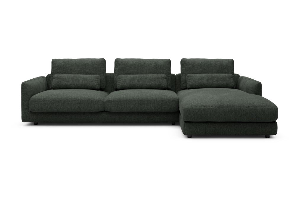 Vivole Modular Sofa - 60 - 323 x 171 cm - 3 Seater + Chaise - 818 Aivi Pine Green