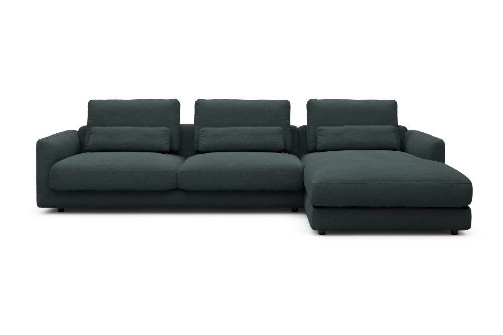 Vivole Modular Sofa - 60 - 323 x 171 cm - 3 Seater + Chaise - 851 Mahoga Dark Blue