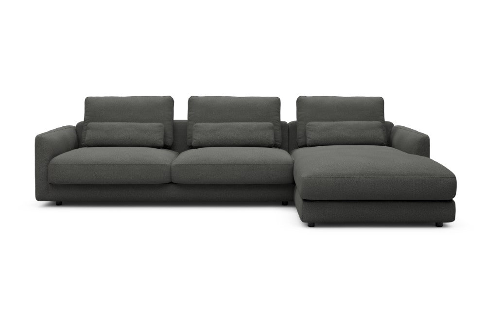 Vivole Modular Sofa - 60 - 323 x 171 cm - 3 Seater + Chaise - 852 Mahoga Seal Grey
