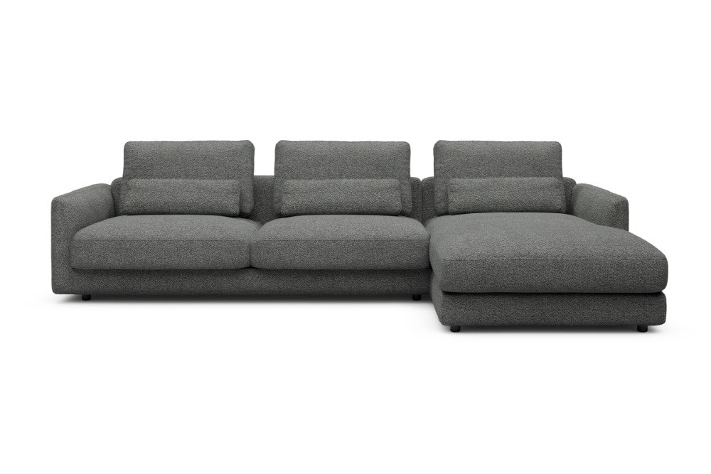 Vivole Modular Sofa - 60 - 323 x 171 cm - 3 Seater + Chaise - 868 Vanora Warm Grey
