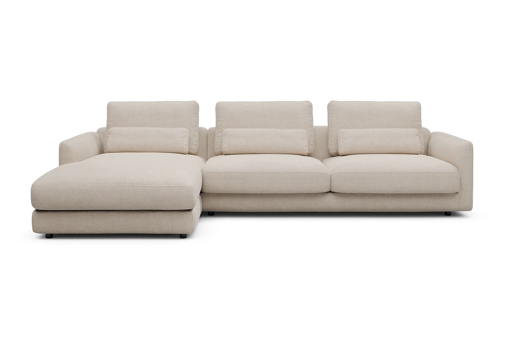 Vivole Modular Sofa - 68 - 323 x 171 cm - Chaise + 3 Seater - 410 Esina Almond Beige