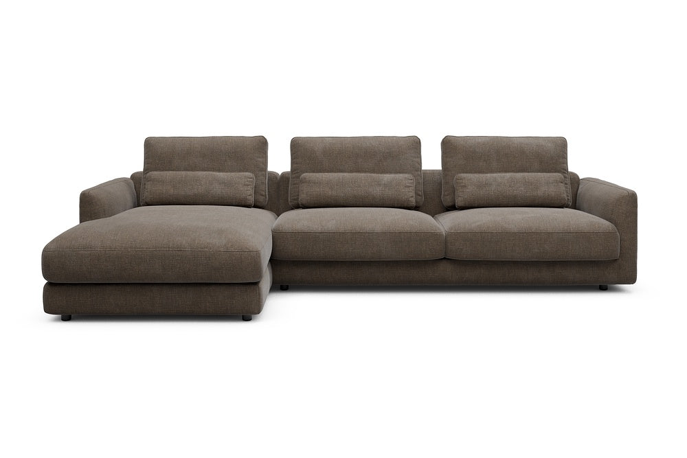 Vivole Modular Sofa - 68 - 323 x 171 cm - Chaise + 3 Seater - 411 Esina Cedar Brown