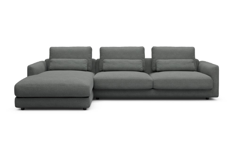 Vivole Modular Sofa - 68 - 323 x 171 cm - Chaise + 3 Seater - 440 Satya Steel Grey