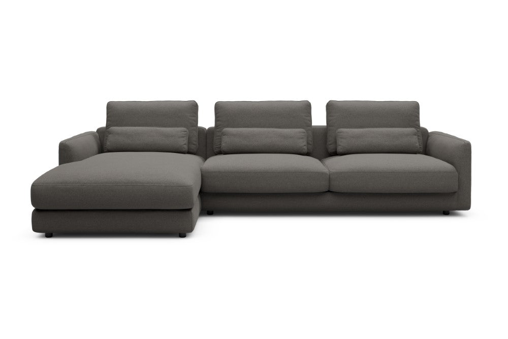 Vivole Modular Sofa - 68 - 323 x 171 cm - Chaise + 3 Seater - 446 Satya Taupe Brown