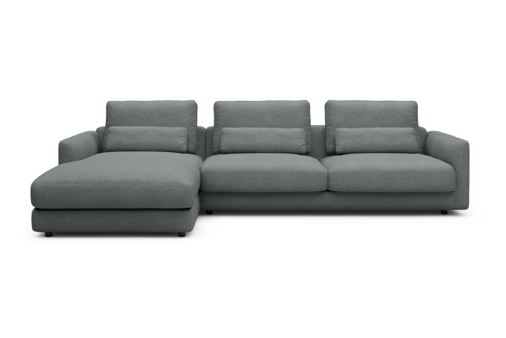 Vivole Modular Sofa - 68 - 323 x 171 cm - Chaise + 3 Seater - 485 Denari Soft Grey
