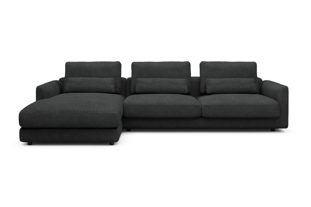 Vivole Modular Sofa - 68 - 323 x 171 cm - Chaise + 3 Seater - 529 Bouclé Charcoal
