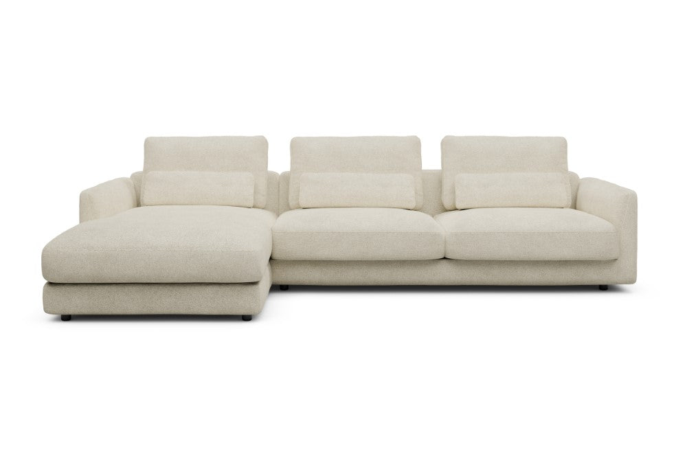 Vivole Modular Sofa - 68 - 323 x 171 cm - Chaise + 3 Seater - 531 Bouclé Off White