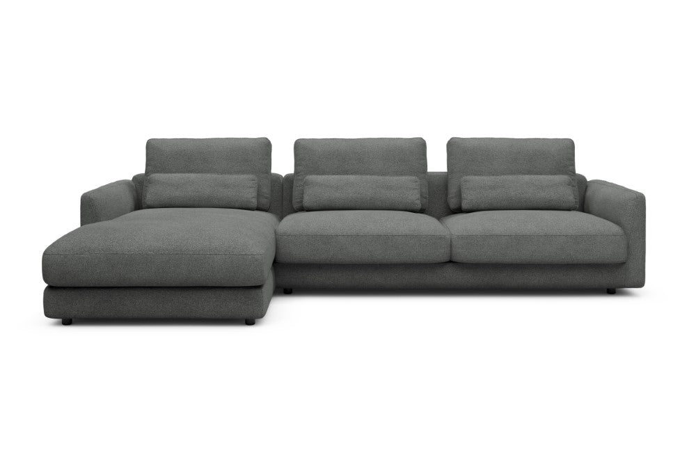 Vivole Modular Sofa - 68 - 323 x 171 cm - Chaise + 3 Seater - 533 Bouclé Ash Grey