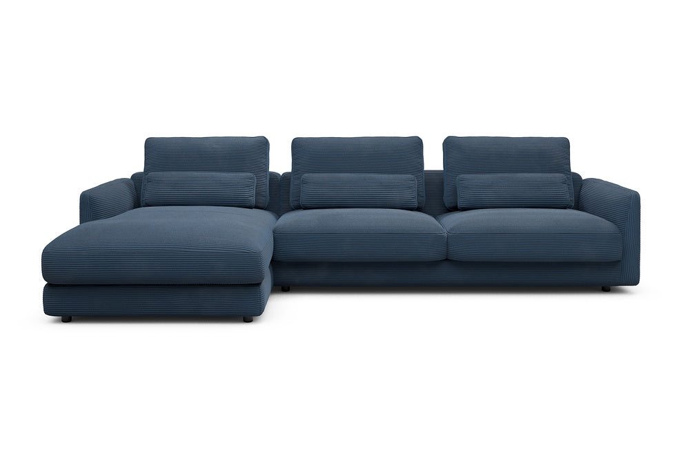 Vivole Modular Sofa - 68 - 323 x 171 cm - Chaise + 3 Seater - 591 Corduroy Midnight-Blue
