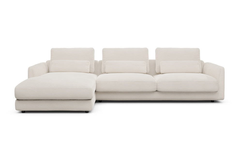 Vivole Modular Sofa - 68 - 323 x 171 cm - Chaise + 3 Seater - 594 Corduroy Ivory
