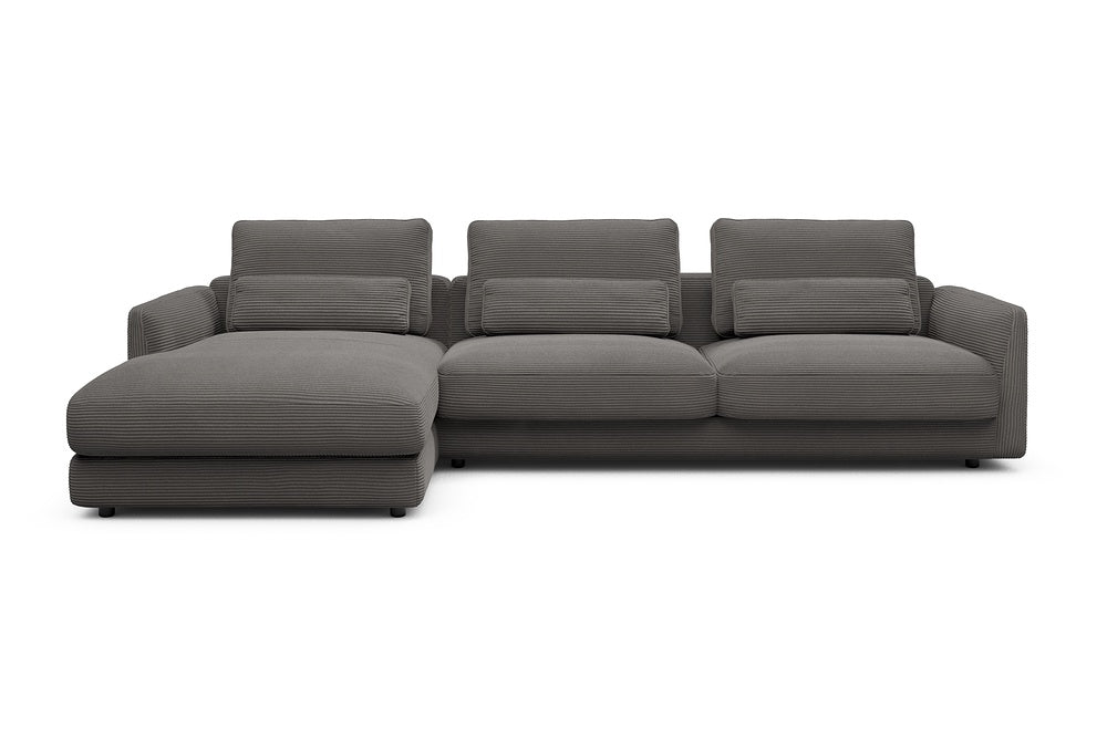 Vivole Modular Sofa - 68 - 323 x 171 cm - Chaise + 3 Seater - 597 Corduroy Charcoal
