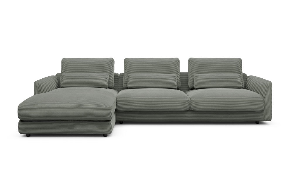 Vivole Modular Sofa - 68 - 323 x 171 cm - Chaise + 3 Seater - 598 Corduroy Sage