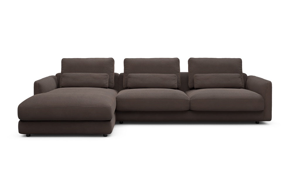 Vivole Modular Sofa - 68 - 323 x 171 cm - Chaise + 3 Seater - 600 Corduroy Cocoa