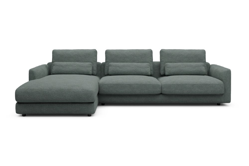 Vivole Modular Sofa - 68 - 323 x 171 cm - Chaise + 3 Seater - 770 Carreno Cielo Blue