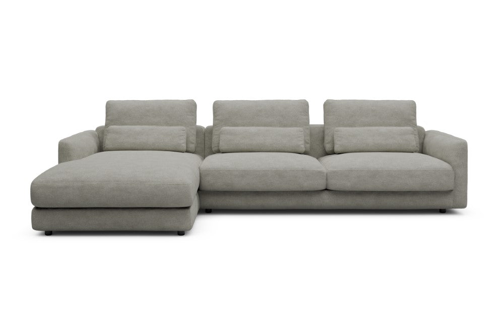 Vivole Modular Sofa - 68 - 323 x 171 cm - Chaise + 3 Seater - 773 Carreno Moon Stone White