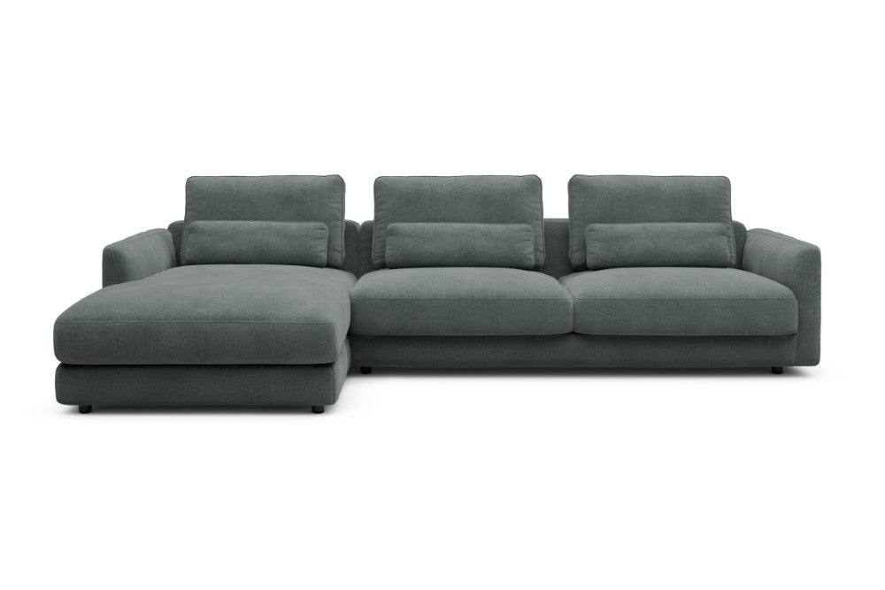 Vivole Modular Sofa - 68 - 323 x 171 cm - Chaise + 3 Seater - 812 Smooth Smooth Silver Grey