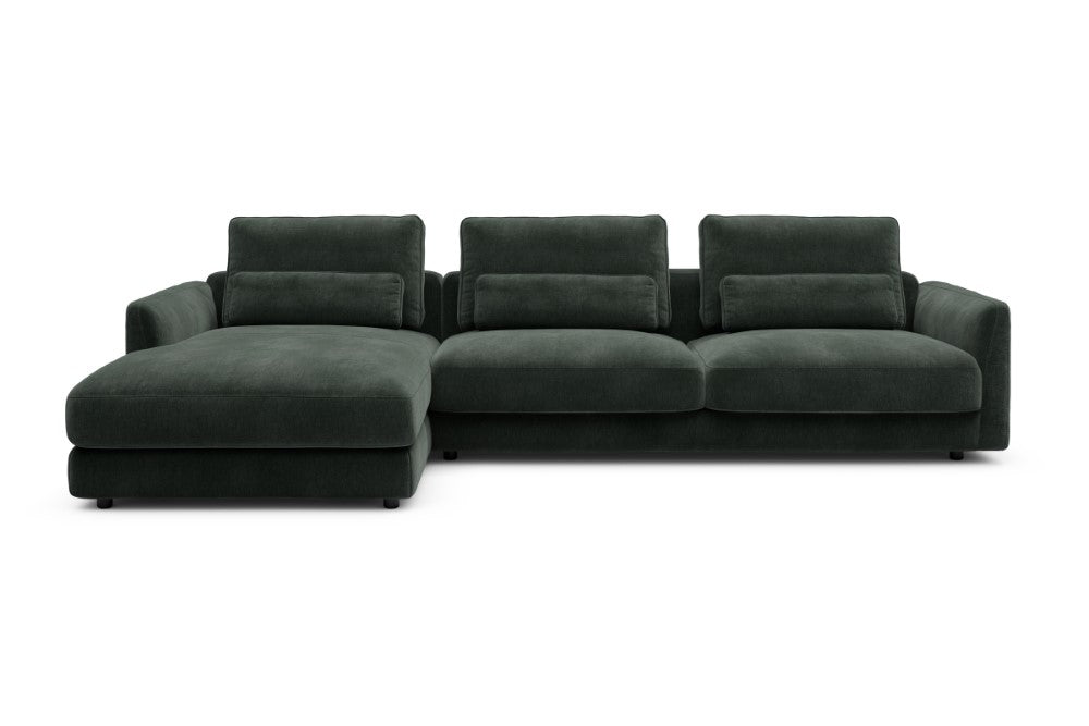 Vivole Modular Sofa - 68 - 323 x 171 cm - Chaise + 3 Seater - 814 Smooth Laural Green