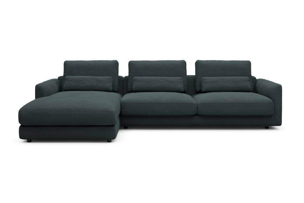 Vivole Modular Sofa - 68 - 323 x 171 cm - Chaise + 3 Seater - 851 Mahoga Dark Blue