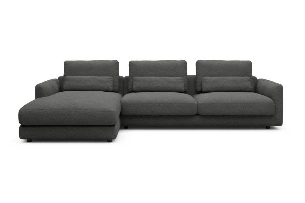 Vivole Modular Sofa - 68 - 323 x 171 cm - Chaise + 3 Seater - 852 Mahoga Seal Grey