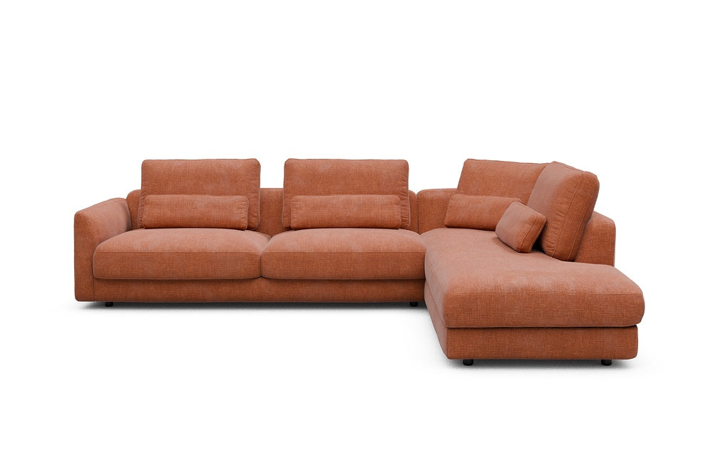 Vivole Modular Sofa - 69 - 310 x 230 cm - 3 Seater + Open-end - 412 Esina Rust Orange
