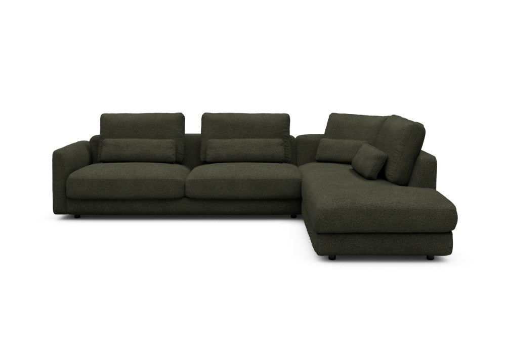 Vivole Modular Sofa - 69 - 310 x 230 cm - 3 Seater + Open-end - 535 Bouclé Forest Green