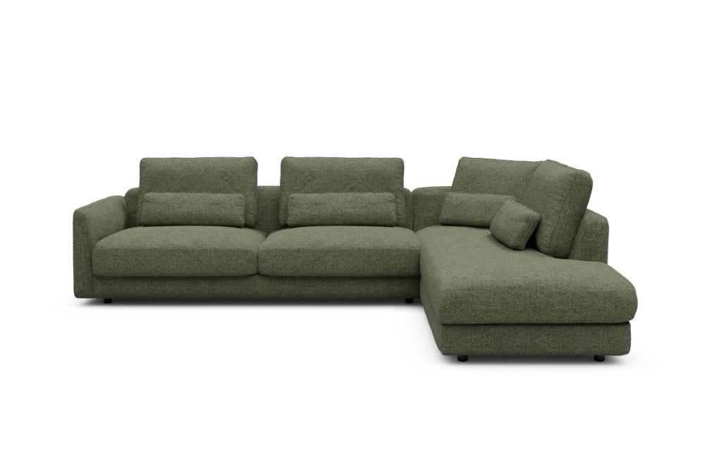 Vivole Modular Sofa - 69 - 310 x 230 cm - 3 Seater + Open-end - 775 Carreno Vivid Green
