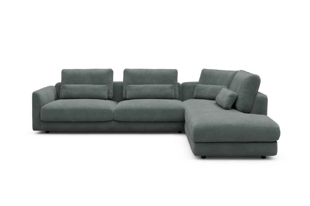Vivole Modular Sofa - 69 - 310 x 230 cm - 3 Seater + Open-end - 812 Smooth Smooth Silver Grey