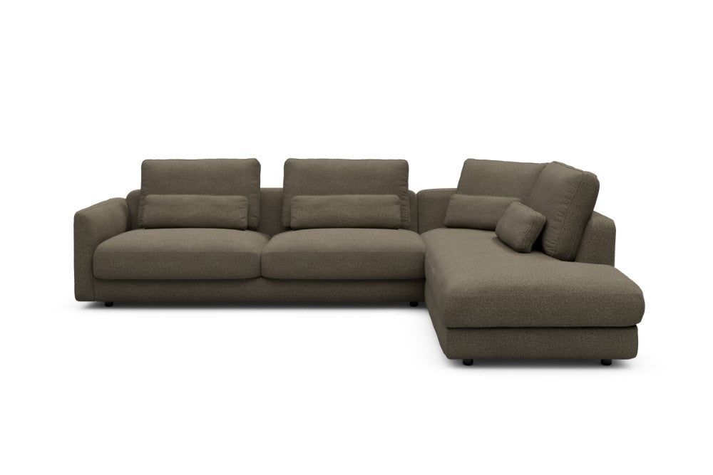 Vivole Modular Sofa - 69 - 310 x 230 cm - 3 Seater + Open-end - 850 Mahoga Caramel Grey