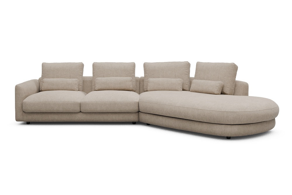 Vivole Modular Sofa - 6A - 361 x 167 cm - 2,5 Seater + 45 deg Open-end - 417 Esina Mocha