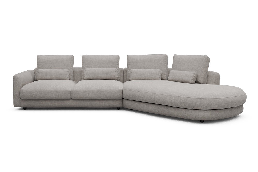 Vivole Modular Sofa - 6A - 361 x 167 cm - 2,5 Seater + 45 deg Open-end - 418 Esina Truffle