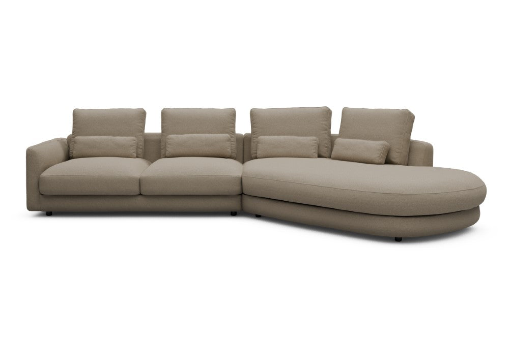 Vivole Modular Sofa - 6A - 361 x 167 cm - 2,5 Seater + 45 deg Open-end - 445 Satya Natural Biege