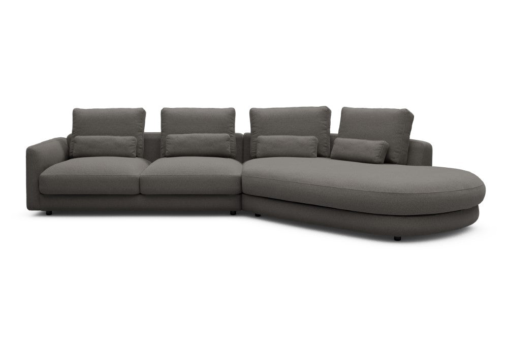 Vivole Modular Sofa - 6A - 361 x 167 cm - 2,5 Seater + 45 deg Open-end - 446 Satya Taupe Brown