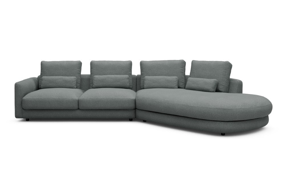 Vivole Modular Sofa - 6A - 361 x 167 cm - 2,5 Seater + 45 deg Open-end - 485 Denari Soft Grey