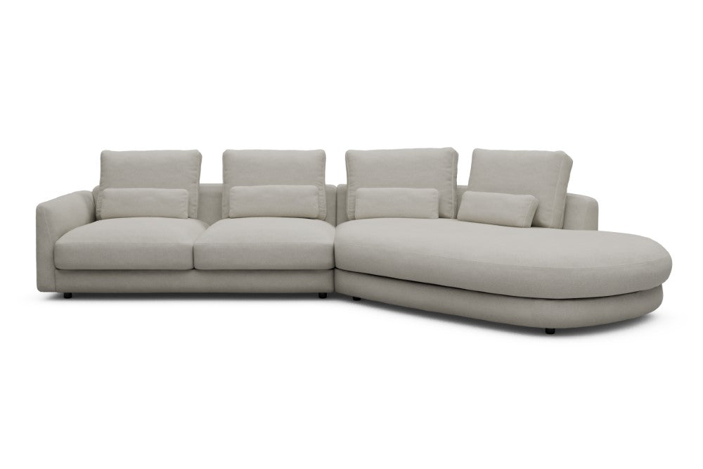 Vivole Modular Sofa - 6A - 361 x 167 cm - 2,5 Seater + 45 deg Open-end - 487 Denari Clean Beige