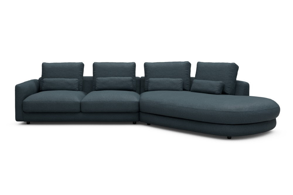 Vivole Modular Sofa - 6A - 361 x 167 cm - 2,5 Seater + 45 deg Open-end - 489 Denari Royal Blue
