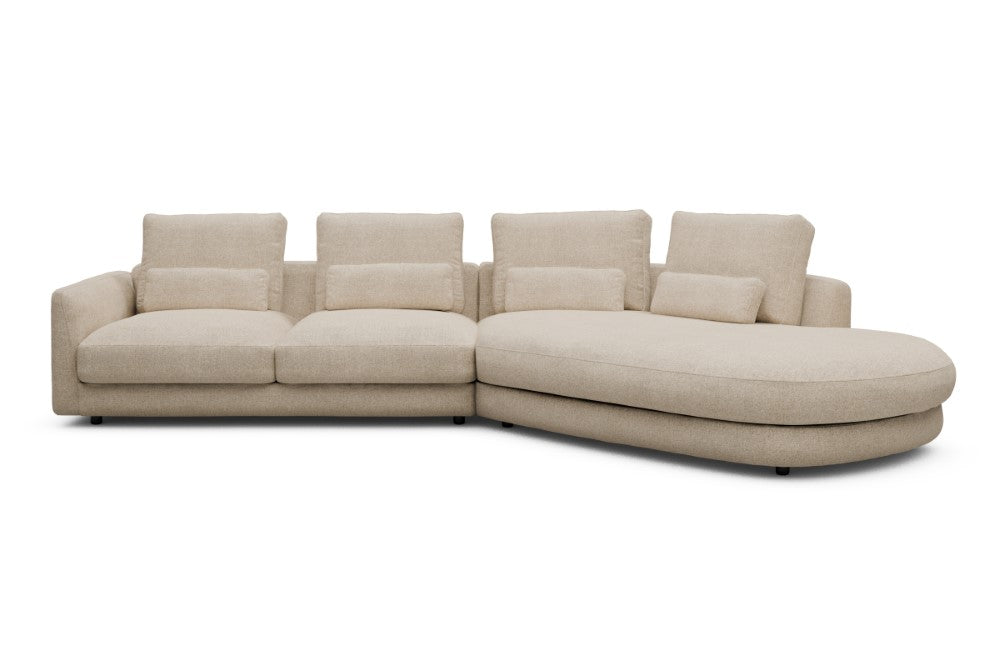 Vivole Modular Sofa - 6A - 361 x 167 cm - 2,5 Seater + 45 deg Open-end - 496 Casone Natural Beigie