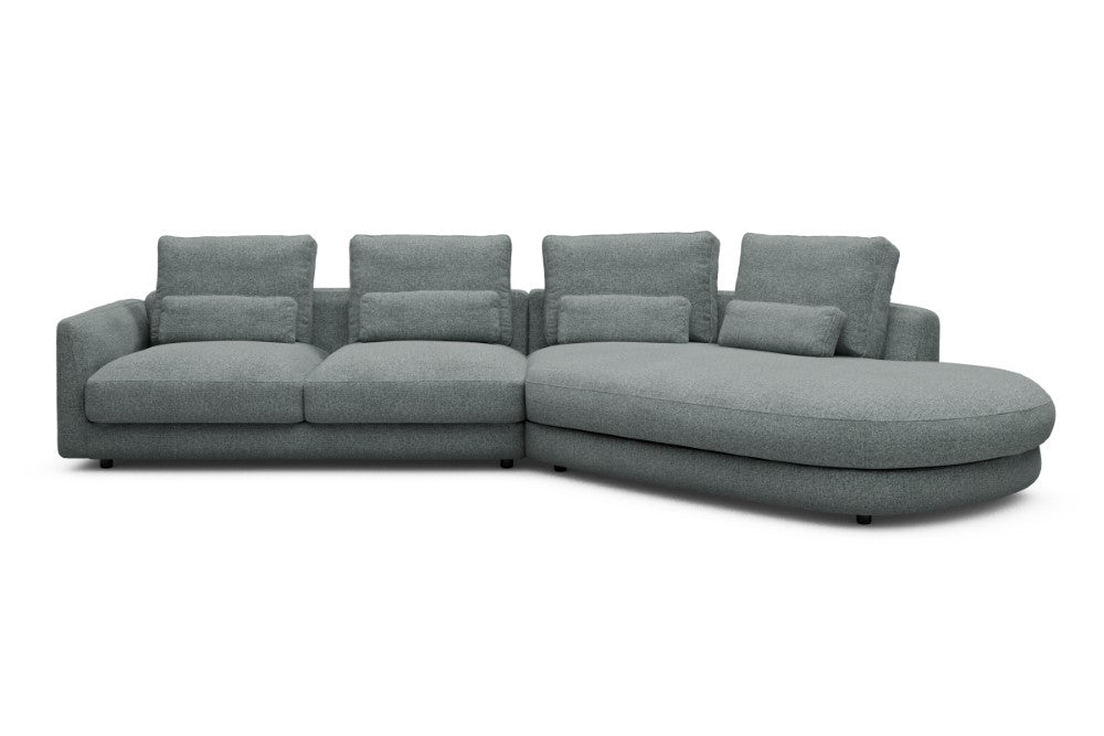 Vivole Modular Sofa - 6A - 361 x 167 cm - 2,5 Seater + 45 deg Open-end - 499 Casone Light mixed Green