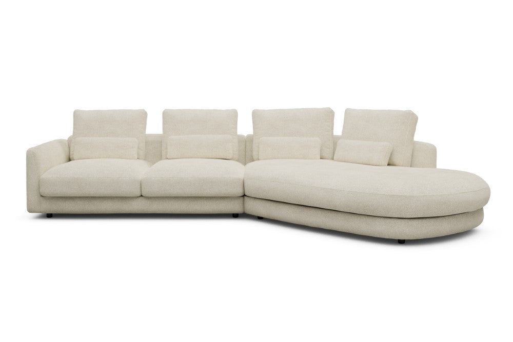 Vivole Modular Sofa - 6A - 361 x 167 cm - 2,5 Seater + 45 deg Open-end - 531 Bouclé Off White